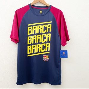NWT FC BARCELONA FCB dri fit short sleeve tee lg